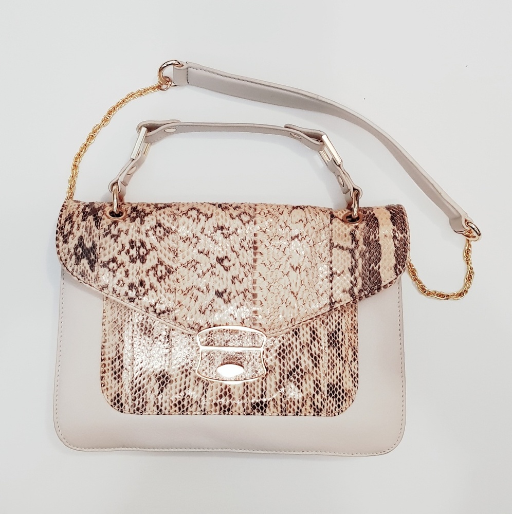 Snakeskin and Leather Shoulder Bag